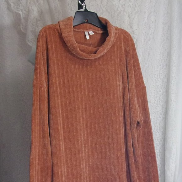 Copper Clay Cowl Neck Chenille Sweater Plus Size 26/28W  NWT - Picture 1 of 2
